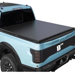 Truck Bed Tonneau Cover Compatible With Ford F150 F-150 2015-2025 8.2 Ft Long Box, Soft Roll Up Style
