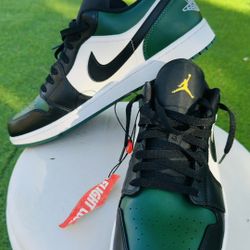 AIR JORDAN 1 LOW 'GREEN TOE'Noble Green/Pollen/White/Black