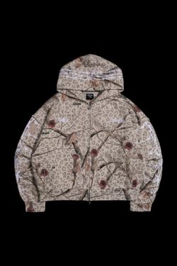 Size L - Civil Regime Core Brigade Civil Zip Up Hoodie In Real Leopard Camo