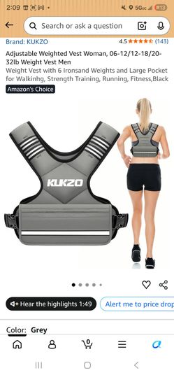 KUKZO Adjustable Weighted Vest Grey