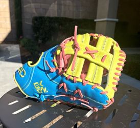 LGND MVRK First Base Glove 12.75" Blue Pink Yellow Mookie Betts Glove Brand New SEND ME OFFERS