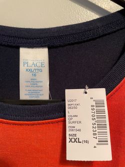 Children’s Place Soccer Top Orange & Navy  Size XXL-16