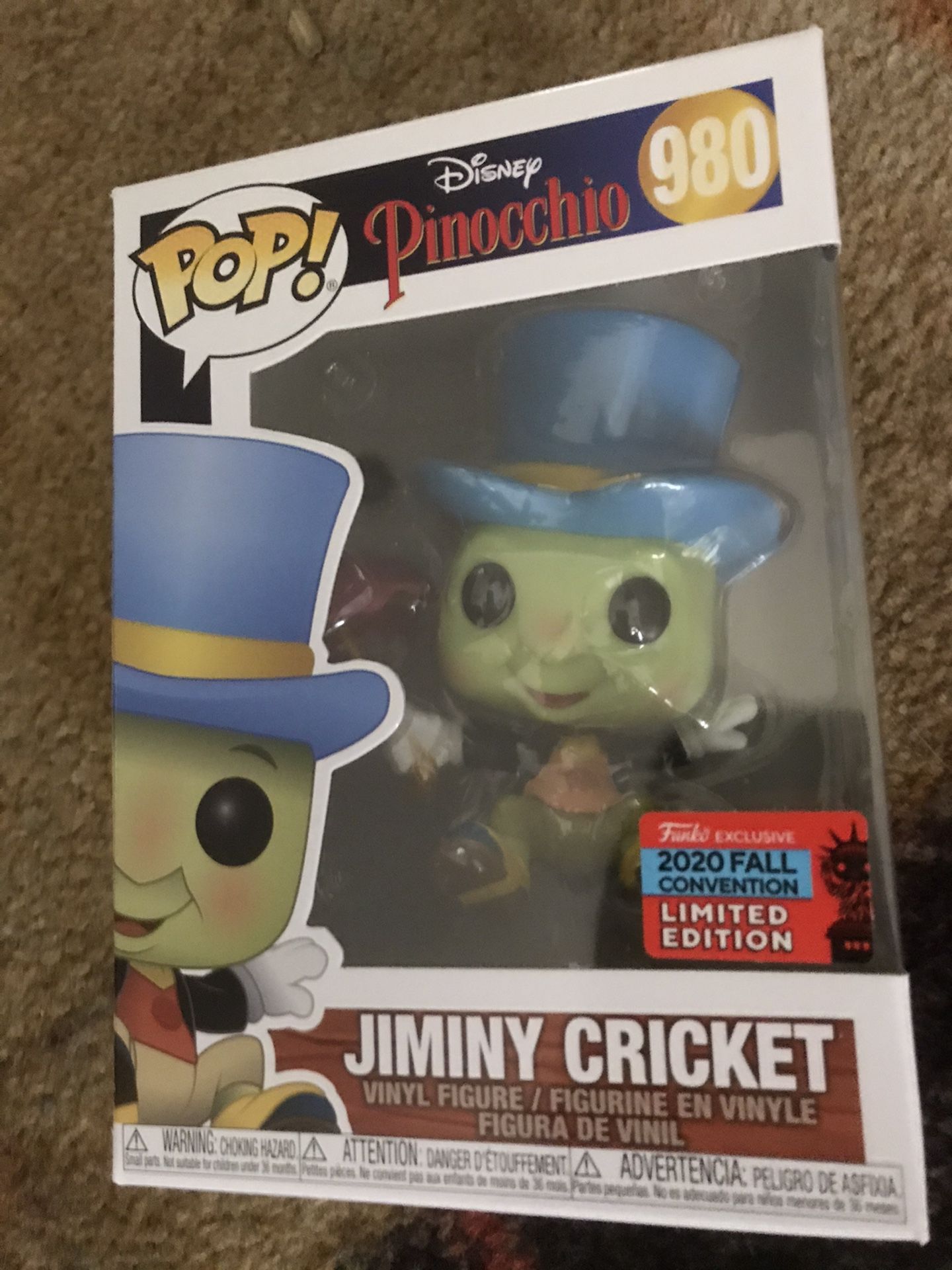 Funko pop convention exclusive Disney Pinocchio jiminy cricket