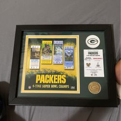 Packers 4 time super bowl tickets with super bowl coin