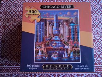 Dowdle Folk Art Chicago River 500 Piece Puzzle