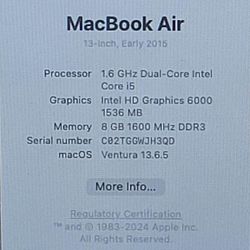 Mac book air 2015