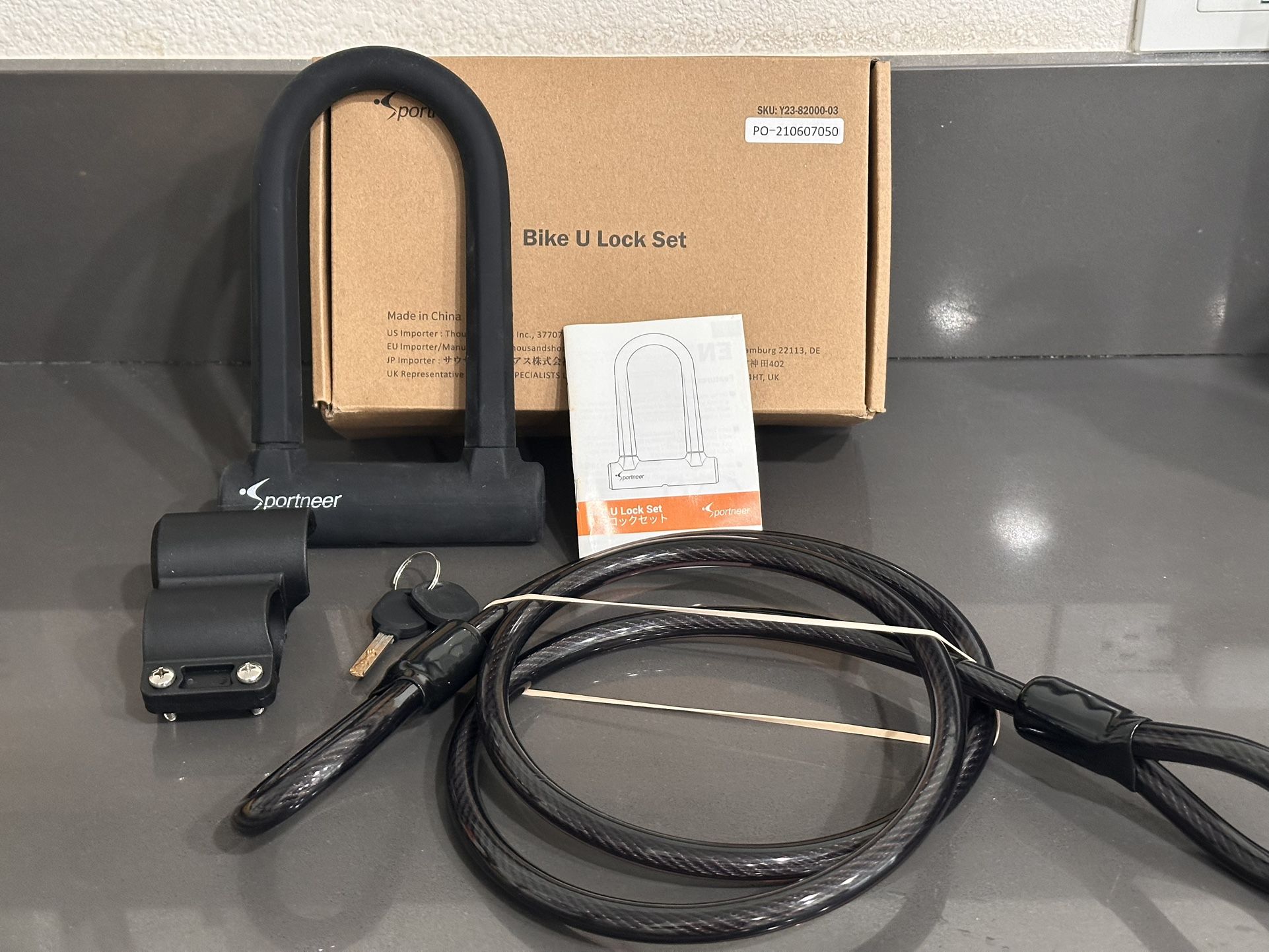 Sportneer Heavy Duty Anti Theft Bike U-Lock Set