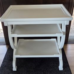 White Lacquer 3-Tier Side Table