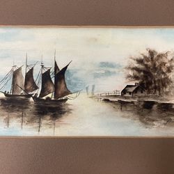 Antique Late 19/early 20C Watercolor Painting Signed 