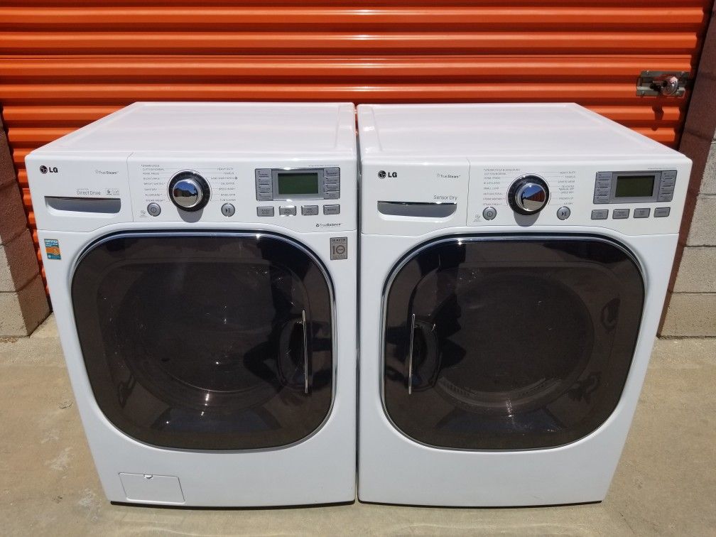 Like New and Amazing!!! Top Of The Line!!! LG True Balance, True Steam, Direct Drive, Washer And True Steam, Sensor Dry, Gas Dryer, Must See!!!