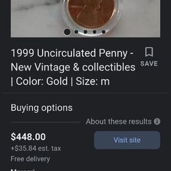 1999 UnCirculated Gold Penny