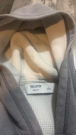 gray large holister body fit hoodie