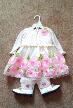 American princess dress and boots for 12 mos