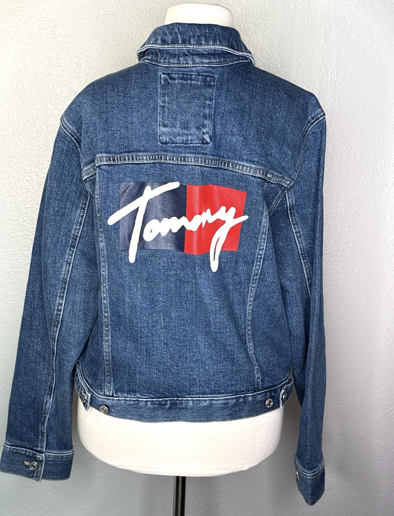 Tommy Hilfiger Denim Jacket XL Women’s Jean Coat  Streetwear