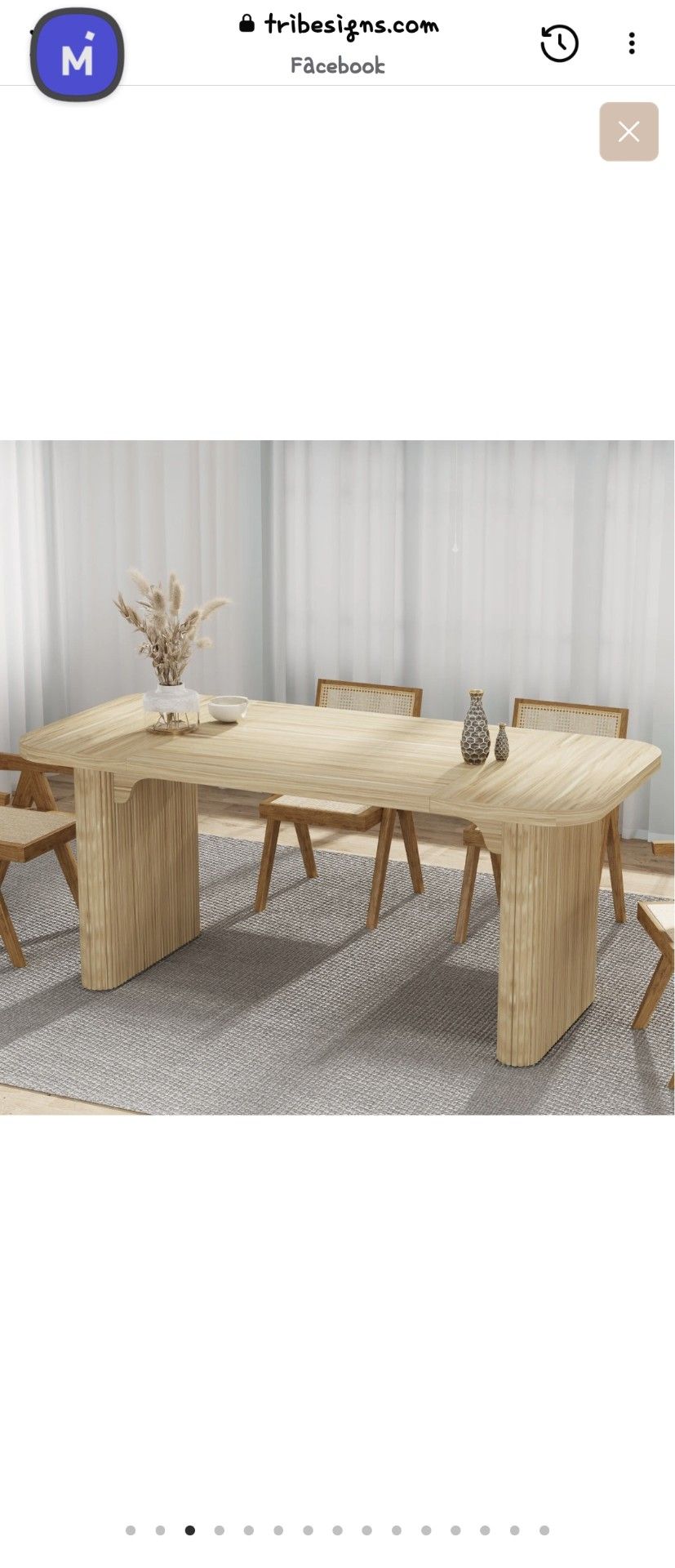 Like New! Tribesigns 62" Modern Dining Table / Executive Desk - Natural