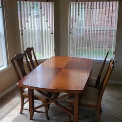 Solid Wood Dining Table with Chairs