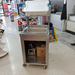 Commercial breading/battering station with shelf