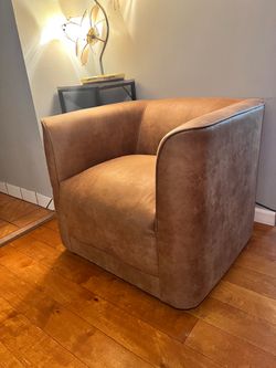 33" Swivel Barrel Chair, Modern Upholstered Lounge Chair, 360 Degree Swivel Club Chair, Accent Sofa Chair, Leisure Arm Chair for Living Room