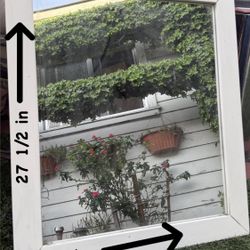 Hanging white frame mirrow