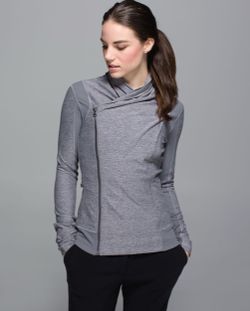 Lululemon Bhakti Yoga Asymmetric Jacket Size 10 Vintage Heathered Slate  LIKE NEW