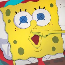 Kaws X SpongeBob Supreme Art Boost Frame Air 11x17 Jordan offwhite 3 350