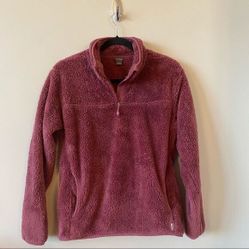 Eddie bauerTeddy bear fuzzy half zip pullover small