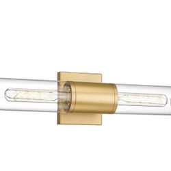 METWET Bathroom Vanity Light Fixtures Gold Wall Lights in Clear Glass Indoor