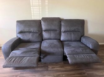 Burke Manual Reclining Sofa - Charcoal (1 Piece)