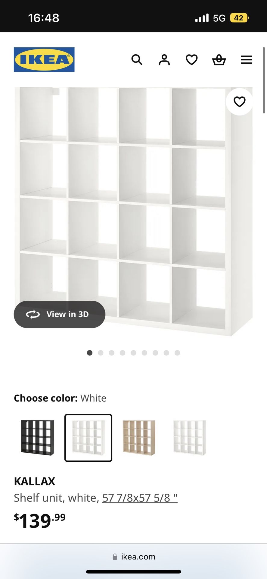 KALLAX IKEA WHITE 4x4