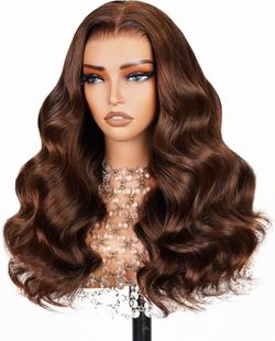 Arabella Hair 5x6 Wear and Go Glueless Wigs Hair Brown Body Wave Wigs Human Hair Pre Plucked Pre Cut Closure Wigs 230% Density Chocolate Brown L