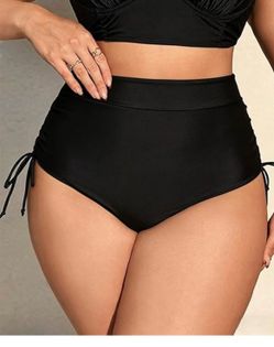 Brand new high waisted bikini bottom with ruching