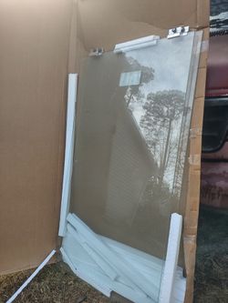 60inch Sliding Shower Door Clear/Chrome Doors only no hardware