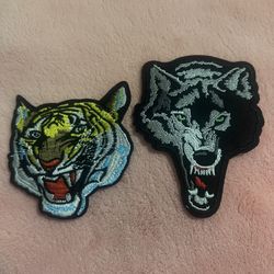 tiger and wolf iron on patch (shipping only)