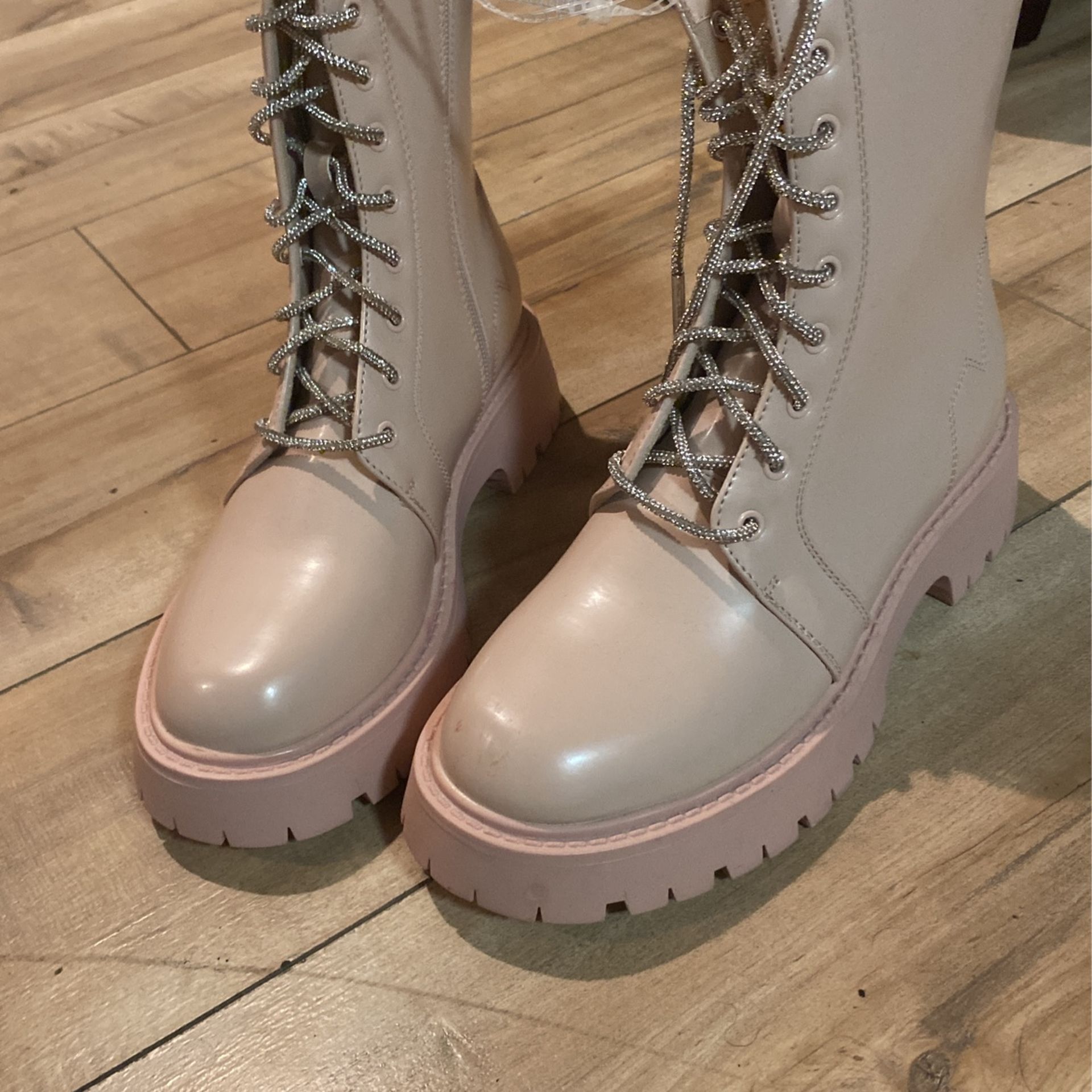 Pink Combat Boots