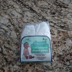Small 14 To 19 Lbs Nylon Walterproof Diaper Pants 2  Pairs New 