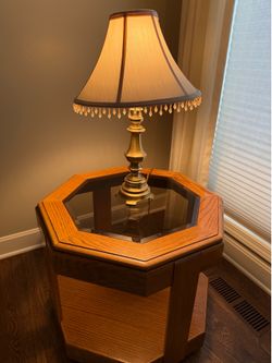 Solid Oak matching end tables.