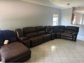 Leather sectional