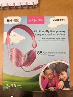 Pink iSound DGHP-5540 Kid Friendly Headphones with Mic and Music Volume