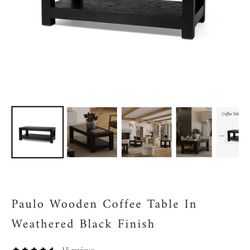 Maven Lane Wood Paulo Coffee Table Black
