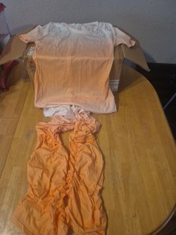 Peach Ombre T-Shirt and Fitted pant Workout romper