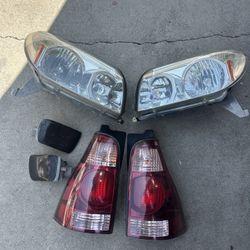 OEM 2003-2005 TOYOTA 4RUNNER HEADLIGHTS AND TAIL LIGHTS HALOGEN CHROME DRIVER 4 Pk