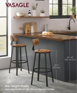 Set Of 2 Industrial Bar Stools With Backrests

Metal and wood new assembled it already