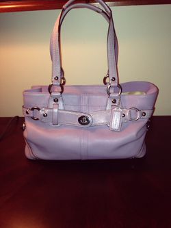 Coach Leather Lavender Carly Handbag