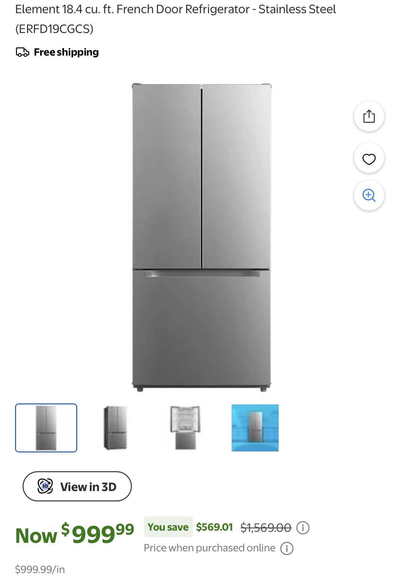 Element 18.4 cu. ft. French Door Refrigerator 