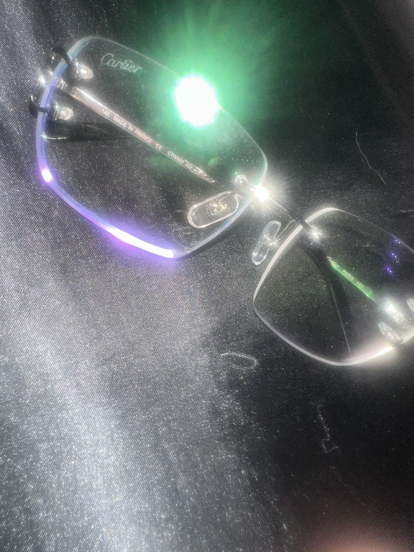 Cartier Glasses, Clear, Big c silver