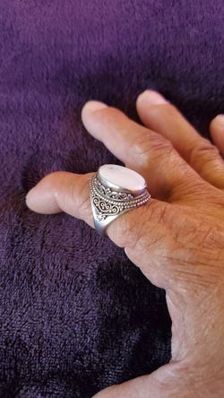 Vintage 60'S Sterling silver Mens White Buffalo Adjustable Turquoise Ring 