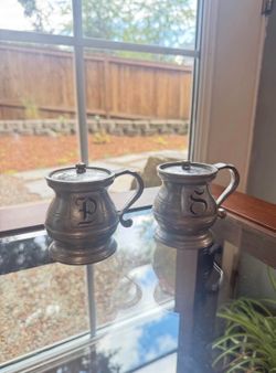Vintage Pewter Salt and Pepper Shaker