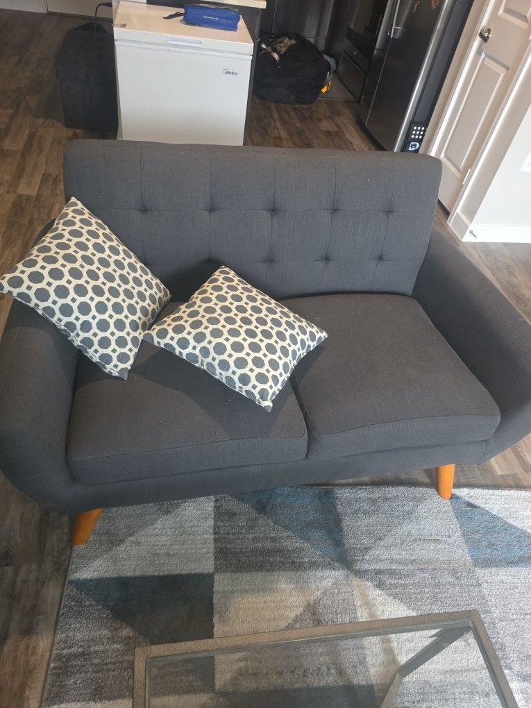 Charcoal Grey Loveseat
