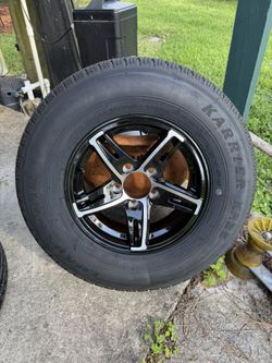 New 205-75-14inch Trailer Tires With Black Aluminum Wheels.  In Stock. 