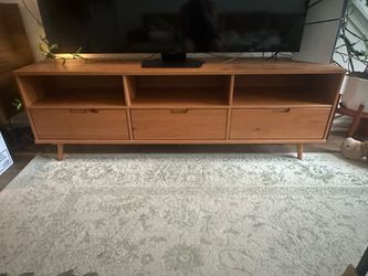 Solid wood TV stand with drawers